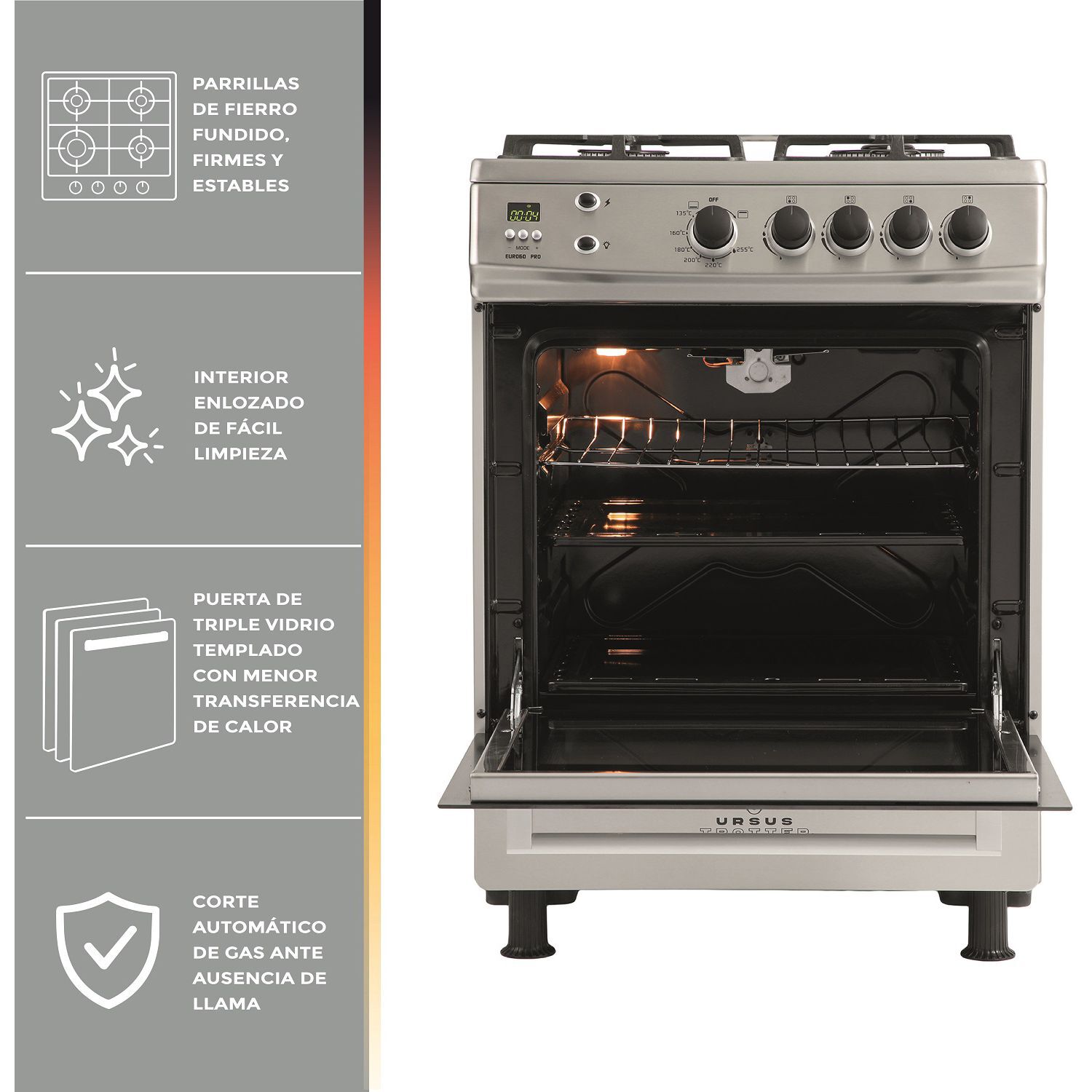 Cocina A Gas Ursus Trotter UT EURO60 PR / 4 Quemadores image number 3.0